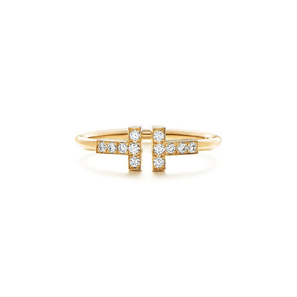NWOT Tiffany and Co Wire Ring Gold with Diamonds